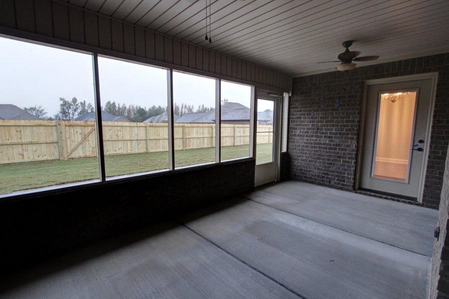 Screen Porch with Brick Knee Wall