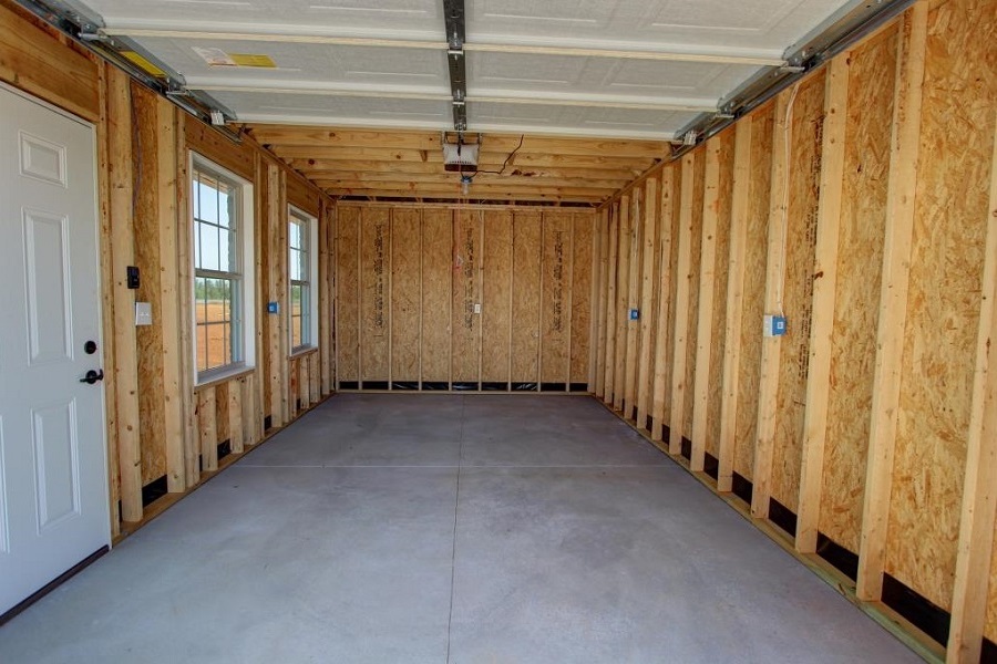Unfinished Interior of Detached Garage
