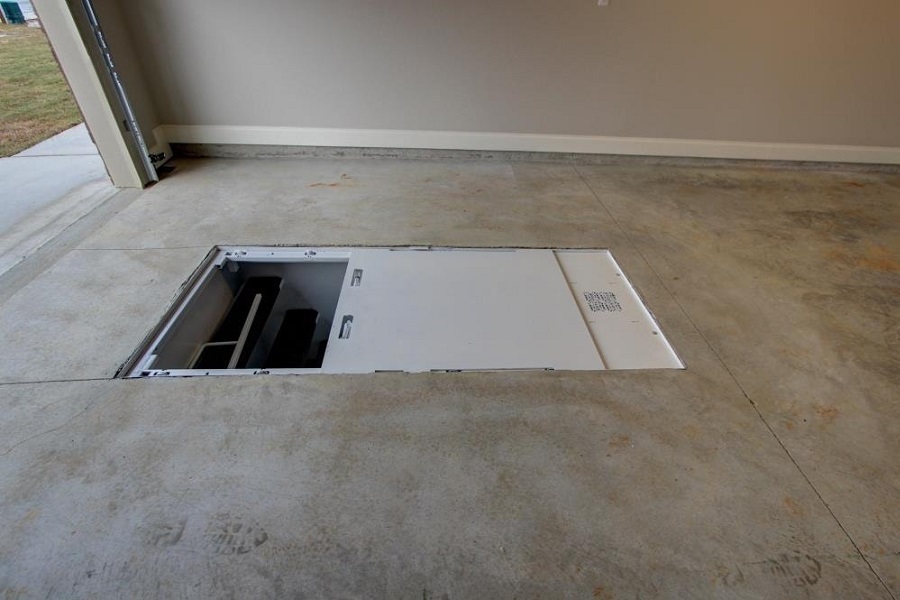 Side View of In Ground Storm Shelter