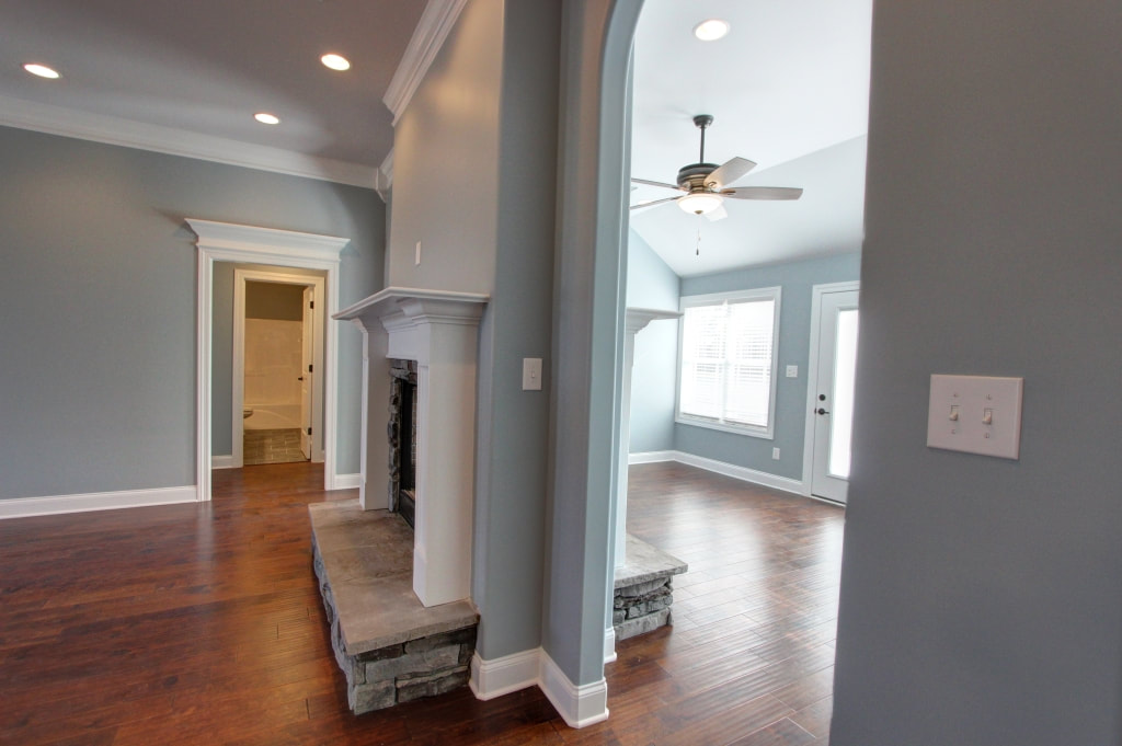 Double Sided Stone Fireplace